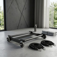 Four-Wheel Roller Metal Frame Core-Focused Training Roller Stomach Workout Wheel Caster Wheels Long-Lasting