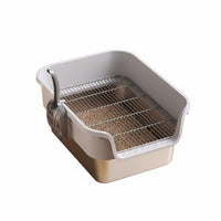 Stainless Steel Rabbit Litter Box Splash-Proof Rabbit Toilet Detachable Design