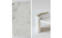 Marble Tray with Side Supports Stone Round Tray Minimalist for Living Room