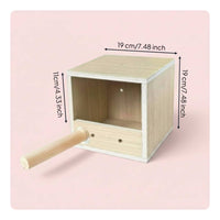 Parrot Nesting Box Breeding Use Wooden Bird House Perch Included for Enclosure