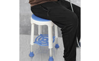 Rotating Bath Stool 360° Rotation Swivel Shower Stool Non-Slip Shower Chair with Shelf for Seniors, Washroom