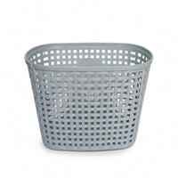Imitation Wicker Bike Basket with Hardware Woven-Look Plastic Cycle Basket Sturdy Lightweight for Commuting