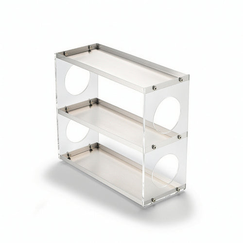 Tabletop Organizer Shelves Stainless Steel 3-Tier Storage Rack Space-Saving Desk Shelf for Dressing Table