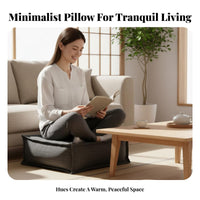 Square Pouf Wabi-Sabi Design Plush Footstool Cube Thick Padding for Meditators