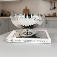 Large Stainless Steel Fruit Bowl and Snack Tray in Modern Minimalist Style