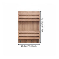 Wood Mail Organizer Double Layer Home Storage Wooden for Office