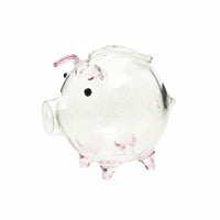 Clear Glass Piggy Bank Small Size Golden Bean Storage Bottle Glass Piggy Bank Multi-Functional Decor for Young Children, Nursery