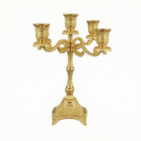Candelabra with Five Cups Embossed Tabletop Candle Holder Vintage for Banquets