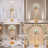 Flower Stand Gold-Colored Flower Stand with Square Base Floral Riser Decorative Display Plinth Tall for Wedding Planners