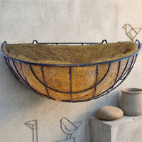 Garden Decor Wall Planters Outdoor with Metal Wire Basket and Liner, Hand-Welded Wall Planter, Breathable Hanging Basket