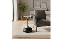Compact Round Side Table Slim Sofa Side Table Rounded Edges Furniture Wobblestable for Bedroom