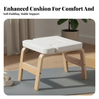 Solid Wood Frame Mind-Body Inversion Chair Comfortable Padding Mind-Body Headstand Bench Stable Design Wooden Headstand Bench Sturdy Construction for Beginners, Home Gym