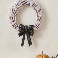 Skeleton Wreath Spooky Cranium Wreath Halloween Door Hanger for Porch, Wall, Mantel