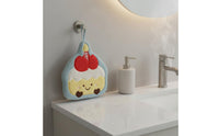 Coral Fleece Hanging Towel Lintnon-Shedding Cake Hand Towel Soft for Bathroom