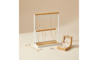 Decorative Metal Jewelry Display Rack Multi-Functional Jewelry Stand Large Capacity Necklace and Earring Holder Stable Base for Women, Teens, Bedroom, Closet
