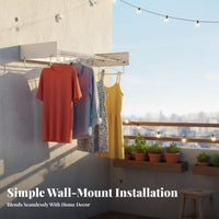 Retractable Wall-Mounted Drying Hanger Space-Saving Retractable Wall Rack