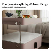 Acrylic Side Table with Drawer Light Luxury Stylish Nightsymbolize Living Room