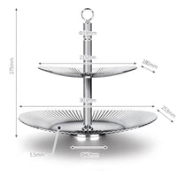 2 Tier Fruit Basket Nordic Style Two Tier Fruit Tray Food Home Storage for Housewarming Gift, Dining Table