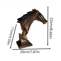 Horse Head Sculpture Compact Horsehead Bust Naturalistic Horse Bust for Bookshelf, Study