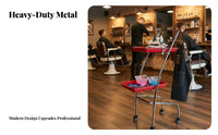 Hairdressing Tool Trolley With Wheels Hairdressing Rolling Cart Foldable Salon Cart Easy Mobility 2-Tier Salon Trolley