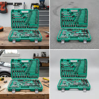 Mechanics Tool Set with Storage Case 72-Tooth Socket Wrench Set with Storage Case Electroplated Mechanics Tool Kit for Handymen