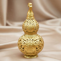 Hollow Carved Gourd Statue Good Luck Brass Gourd Ornament Traditional Style for Living Room