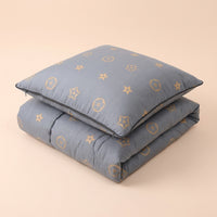 Cartoon Bear Pillow Blanket, Floral Pattern, Polyester