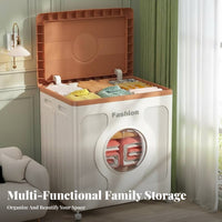 Foldable Cabinet with casters doubleOpening Household Storage Stackable