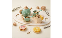 Wooden Tea Set Wood Pretend Tea Set Pastel for Kids
