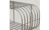Open-Frame Stainless Steel Storage Rack Compact Metal Rack with Shelves Slim Wire Shelving Unit Minimalist for Bedroom, Bedside, Reading Corner