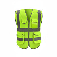 Long-Lasting Reflective Safety Vest Lightweight Multi-Pocket Construction Vest Breathable Material High Visibility Clothing for Workers, Event Personnel, Warehouses
