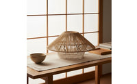 Retro Design Woven Paper Rope Lampshade Handwoven Woven Lamp Shade Natural Look Japanese Design Suspended Shade Nature Inspired for Cafe, Restaurant