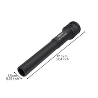 power outlet, 1/2" drive, extended length hex socket, thin wall, suitable for air powered wrenches, auto repair, sturdy duty.