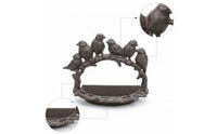 Cast Metal Avian Feeder Garden Ornament Compact for Balcony, Entryway