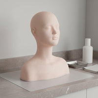 Mannequin Head with Shoulders Realistic Masking Practice Head and Shoulders Display Bust for Students