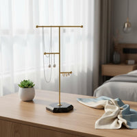 Jewelry Stand with Marble Base Vertical Necklace Holder Stand Stable Necklace Holder with Marble Base for Bedside Table