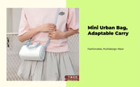 PU leather crossbody, multi-compartment.