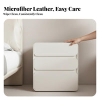 3-Drawer Nightstand with Storage Drawers 3-Drawer Upholstered Cabinet for Adults