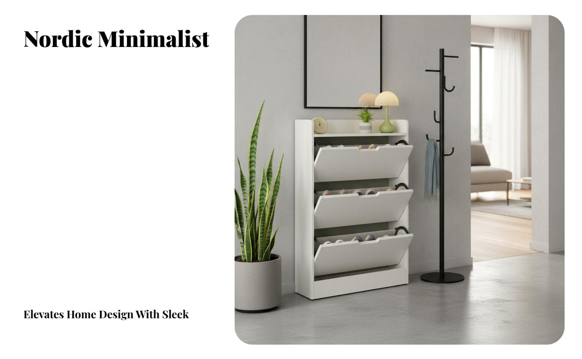 Installation-No-Assembly Multi-Layer Shoe Storage Cabinet Large Capacity Flip Drawer Shoe Cabinet Dust-Proof Modern Design for Apartment Dwellers, Homeowners, Families, Hallway, Mudroom, Bedroom, Living Room