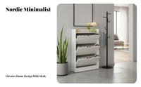 Installation-No-Assembly Multi-Layer Shoe Storage Cabinet Large Capacity Flip Drawer Shoe Cabinet Dust-Proof Modern Design for Apartment Dwellers, Homeowners, Families, Hallway, Mudroom, Bedroom, Living Room