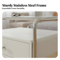 3-Tier Glass Accent Table Modern Design Nightstand Multi-Functional for Students