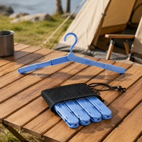 Foldable Hanger, Travel Convenience Goods, Portable Hanger, 4-Piece Set, For Hotel, Camping, Car Use