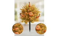 Seasonal Artificial Foliage Stake with Pumpkin Holiday Halloween Garden Stake Colorful Pumpkin Garden Stakes Upright for Planter