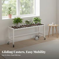 Rolling Plant Stand With Caster Wheels Flower Pot Holder Multi-Tier Design Indoor & Outdoor Use for Homeowners, Seniors, Balcony