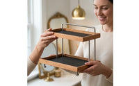 Desktop Storage Rack with Two Tiers Versatile Desktop Shelf Organizer Stable