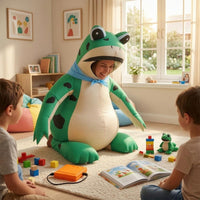 Battery-Powered Inflatable Frog Costume Quick Inflation Frog Cosplay Suit Lightweight for Party