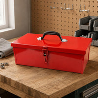 Metal Toolbox Fitted Lid Iron Toolbox Red