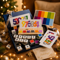 Math Toy with Wooden Base Hands on Counting and Color Sorting Toy Interactive Number Matching Game for Kindergarteners, Young Children, Classroom