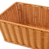 Woven Fruit Basket for Kitchen with Iron Frame, Rattan Style Storage for Pantry Organization, Rust Resistant Design for Households