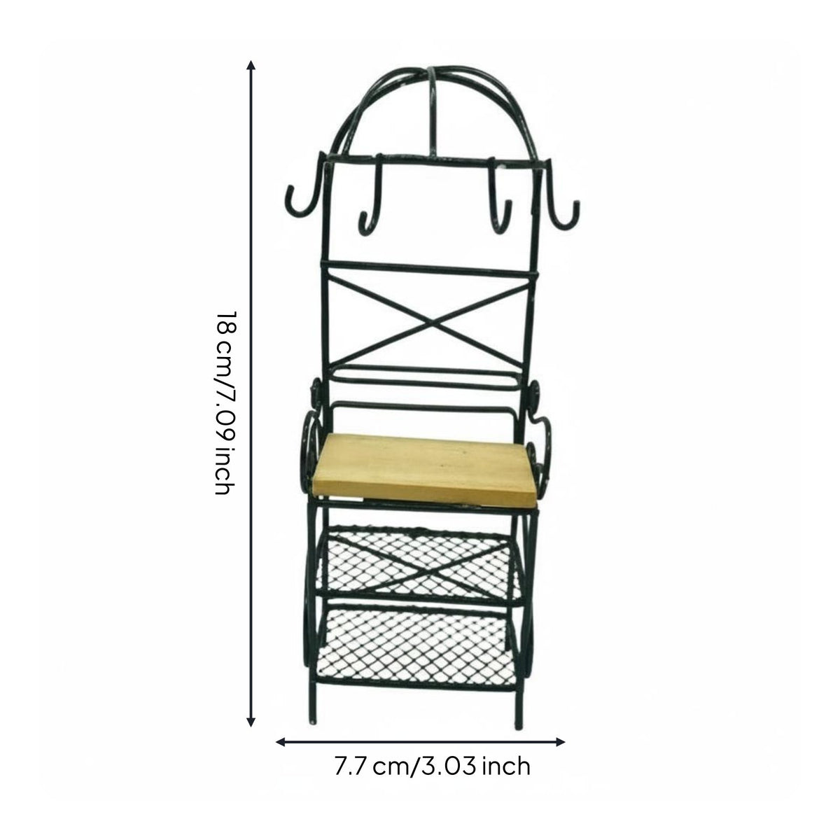 Mini Kitchen Shelf Handmade Mini Iron Shelf Delicate Features for Fairy Garden
